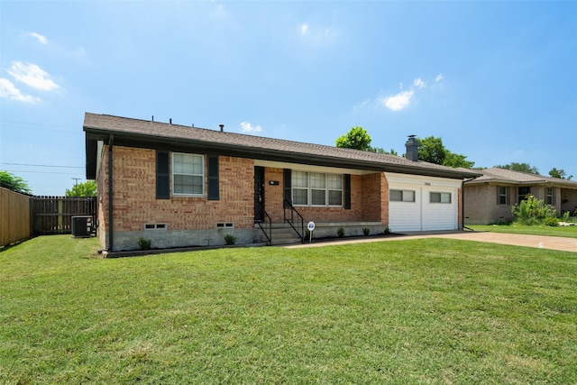2405 Patricia Ln, Garland, TX 75041 - single story home with brick siding, concrete driveway, a garage, and a chimney