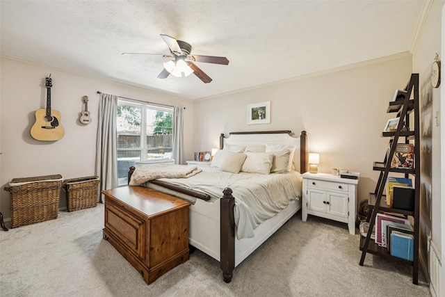 2924 Whitemarsh Cir, Richardson, TX 75080 - bedroom with carpet floors, ceiling fan, and crown molding