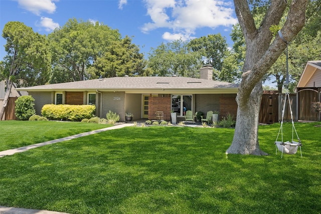 2924 Whitemarsh Cir, Richardson, TX 75080 - ranch-style home with a chimney and brick siding