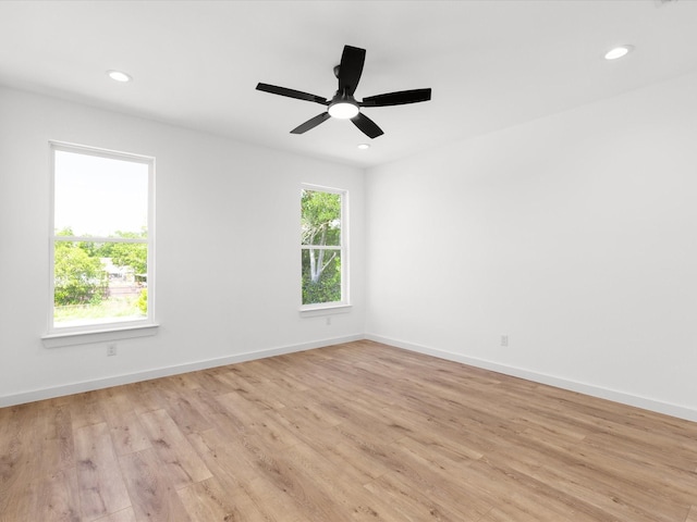 5223 Willie St, Fort Worth, TX 76105 - spare room featuring light wood finished floors, recessed lighting, and a ceiling fan