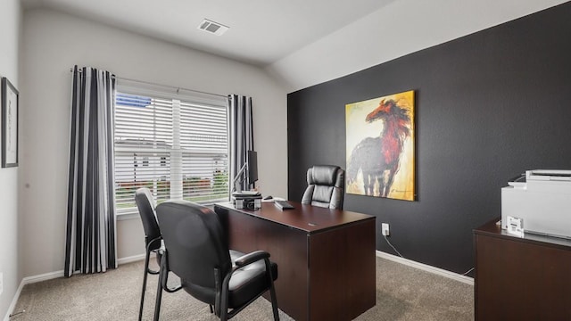 6628 Windfall Dr, Fort Worth, TX 76135 - home office with carpet, healthy amount of natural light, and lofted ceiling