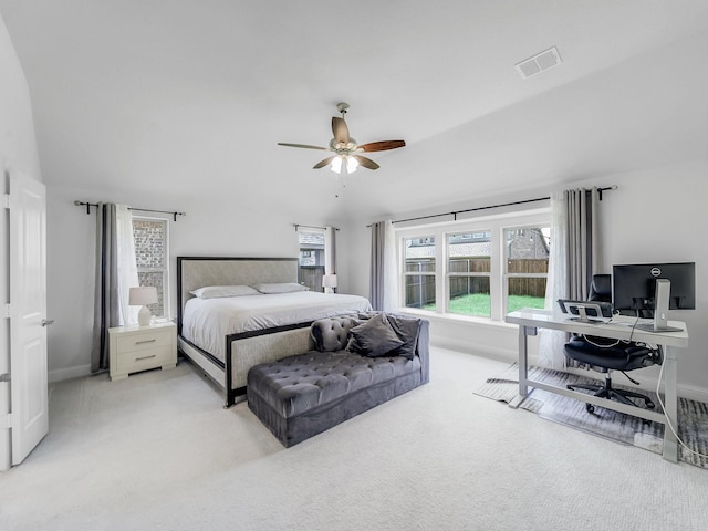 412 Navo Rd, Little Elm, TX 75068 - bedroom featuring light carpet, an office area, and a ceiling fan