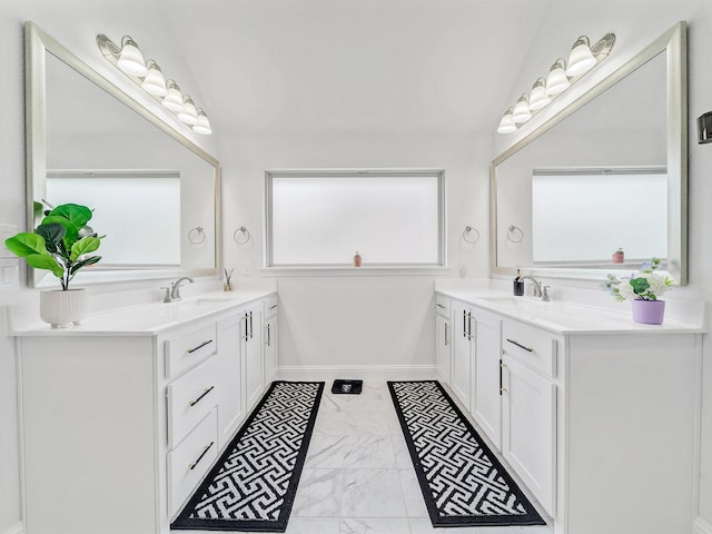 412 Navo Rd, Little Elm, TX 75068 - bathroom with vanity and marble finish flooring