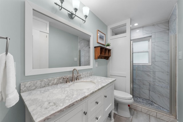 5819 Fairview Dr, Waco, TX 76710 - full bath featuring vanity, a shower stall, and recessed lighting