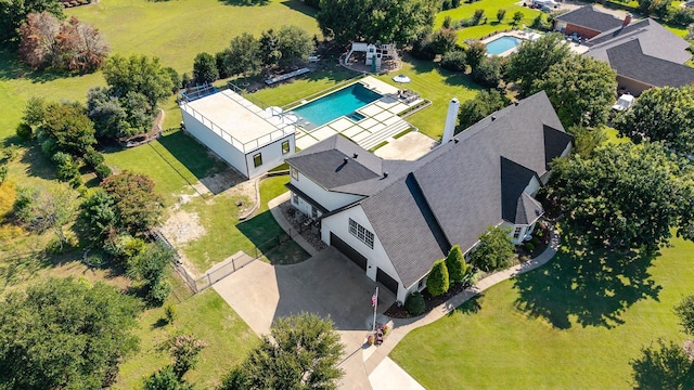 1212 Chandler Cir, Prosper, TX 75078 - view from above of property with a pool area