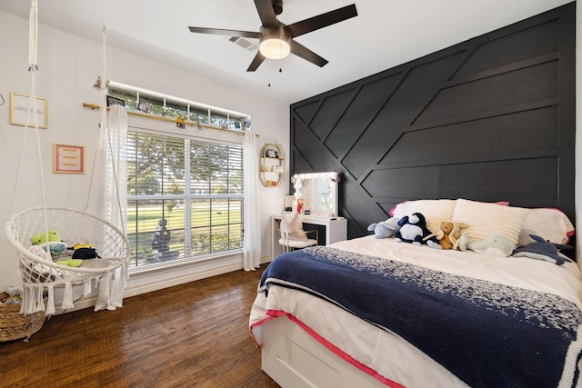 1212 Chandler Cir, Prosper, TX 75078 - bedroom featuring wood finished floors and a ceiling fan