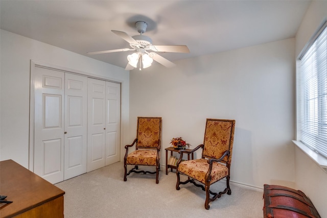 1908 Vantage Dr, Plano, TX 75075 - sitting room featuring light colored carpet and a ceiling fan