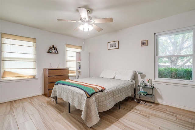 2805 Sadler Ave, Fort Worth, TX 76133 - bedroom featuring ceiling fan and light wood finished floors