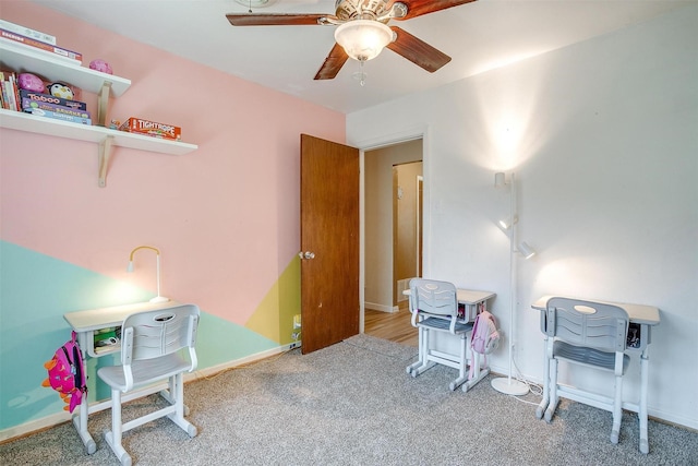 2805 Sadler Ave, Fort Worth, TX 76133 - carpeted home office with a ceiling fan