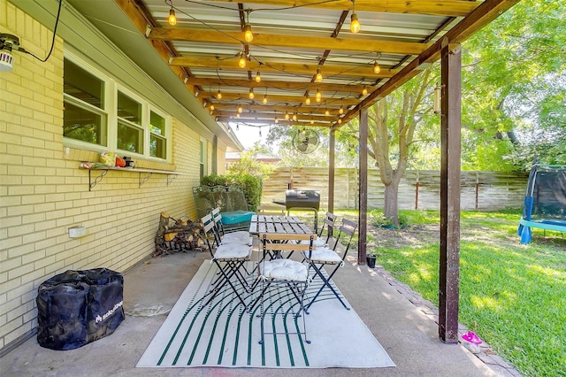 2805 Sadler Ave, Fort Worth, TX 76133 - view of patio / terrace featuring a trampoline