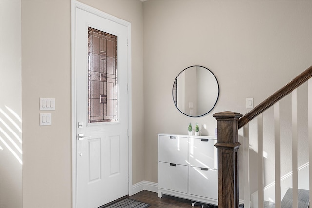 8538 Church St, Frisco, TX 75034 - foyer entrance featuring dark wood-type flooring and stairway