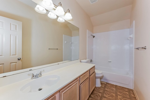 2230 Bridle Path Dr, Lancaster, TX 75146 - full bath featuring vanity, shower / washtub combination, and lofted ceiling