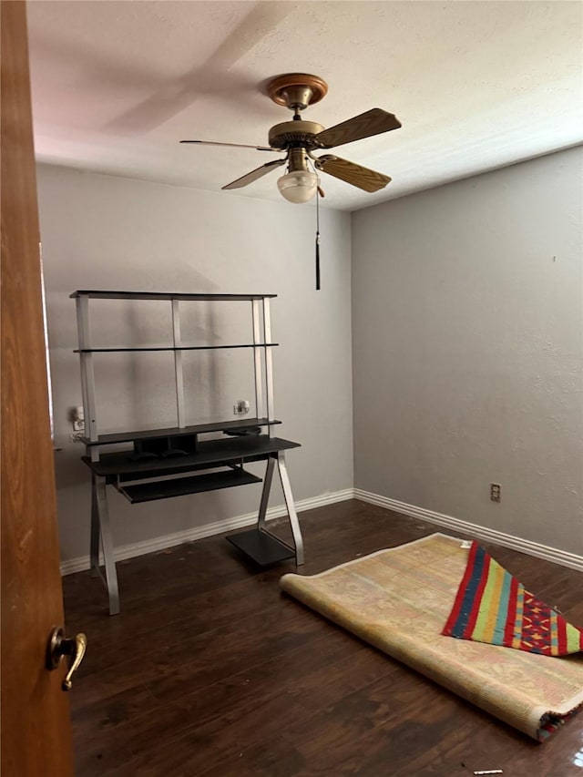 2312 Warm Springs Rd, Mesquite, TX 75149 - sitting room with ceiling fan and wood finished floors
