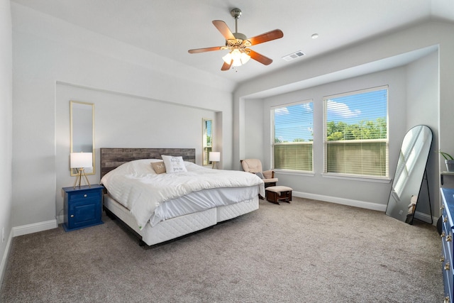 705 Rio Concho Trl, Mckinney, TX 75071 - carpeted bedroom featuring lofted ceiling and ceiling fan
