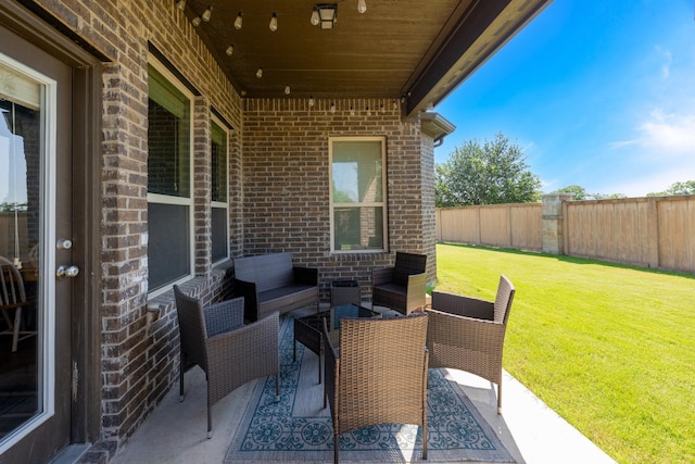 705 Rio Concho Trl, Mckinney, TX 75071 - view of patio featuring outdoor lounge area