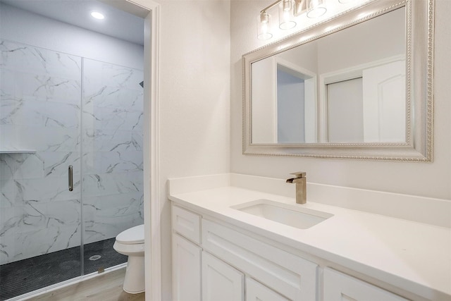 507 S 4th St, Grandview, TX 76050 - bathroom with a marble finish shower and vanity