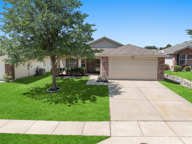 1722 Chestnut St, Anna, TX 75409 - ranch-style house with a garage, brick siding, a front yard, and driveway