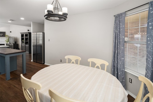 1722 Chestnut St, Anna, TX 75409 - dining area featuring a chandelier, wood finished floors, and recessed lighting