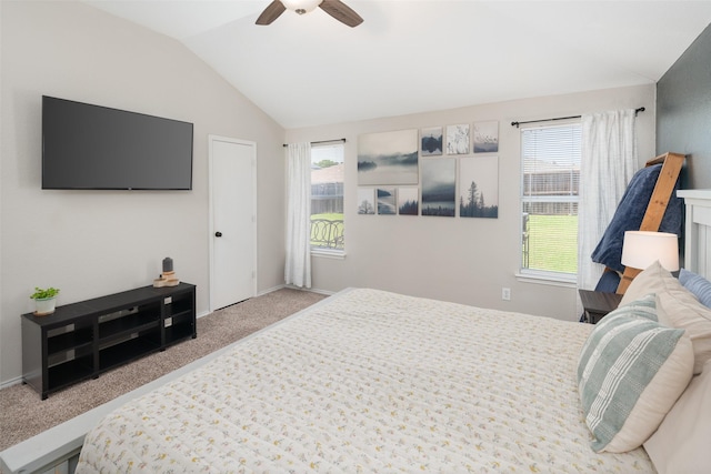 1722 Chestnut St, Anna, TX 75409 - carpeted bedroom featuring lofted ceiling and a ceiling fan