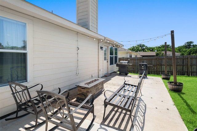 1722 Chestnut St, Anna, TX 75409 - view of patio / terrace with a fire pit and grilling area
