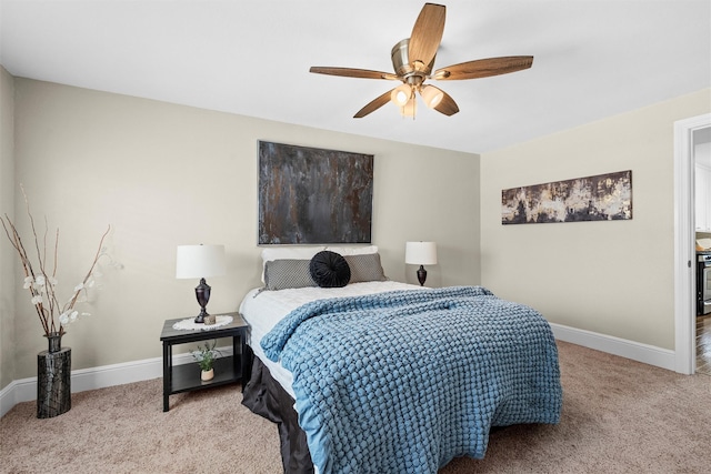 411 Harcourt St, Weatherford, TX 76086 - carpeted bedroom with baseboards and a ceiling fan