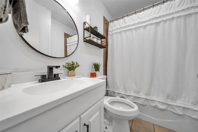 6354 Cinnamon Oaks, Dallas, TX 75241 - full bathroom with vanity, tile patterned flooring, and shower / bathtub combination with curtain