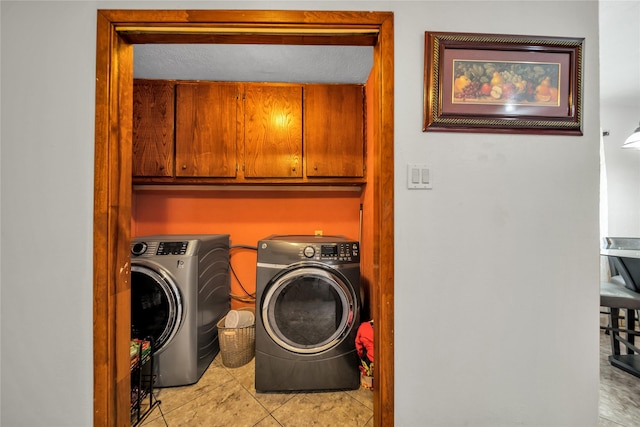 6354 Cinnamon Oaks, Dallas, TX 75241 - washroom with cabinet space, washer and clothes dryer, and tile patterned floors