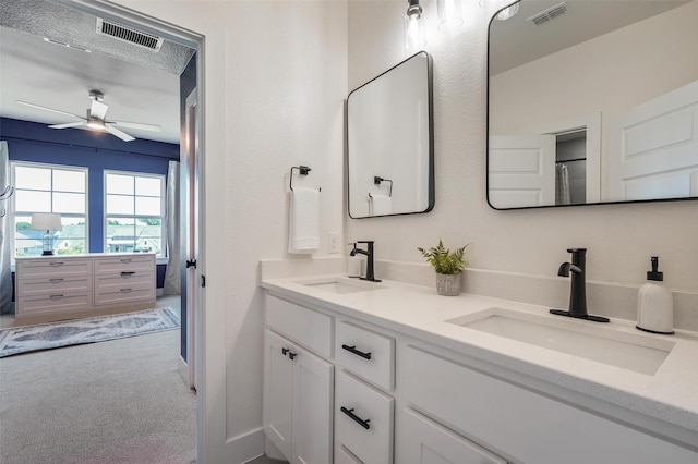 233 Kirkpatrick Ct, Argyle, TX 76226 - full bath with double vanity and ceiling fan