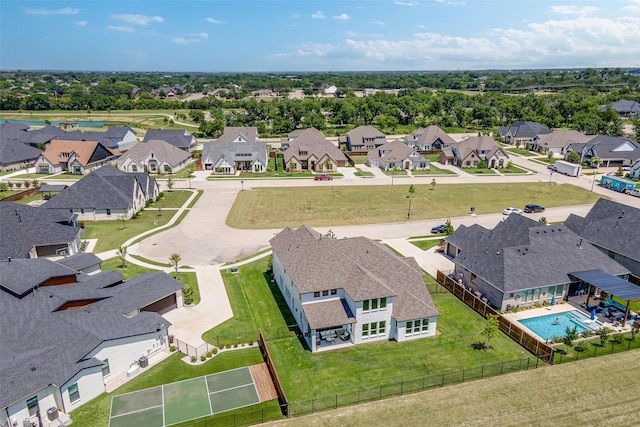 233 Kirkpatrick Ct, Argyle, TX 76226 - aerial perspective of suburban area featuring a pool area