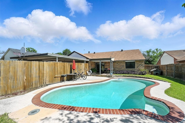 1708 Hutchinson St, Mesquite, TX 75150 - view of pool with a patio and a fenced backyard
