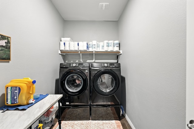 2136 Miramar Dr, Little Elm, TX 75068 - laundry area with washing machine and clothes dryer and baseboards