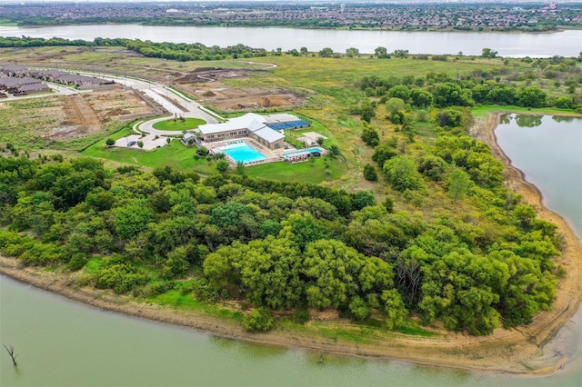 2136 Miramar Dr, Little Elm, TX 75068 - drone / aerial view of a large body of water and a pool area