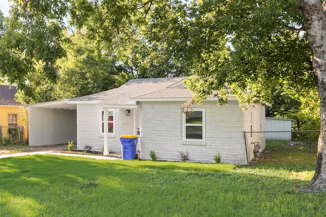 542 S Redford Ln, White Settlement, TX 76108 - view of front of property with stone siding, a carport, and a shingled roof