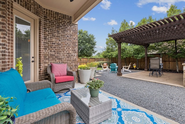 2824 Mastil Rd, Grand Prairie, TX 75054 - fenced backyard featuring a pergola and a patio area