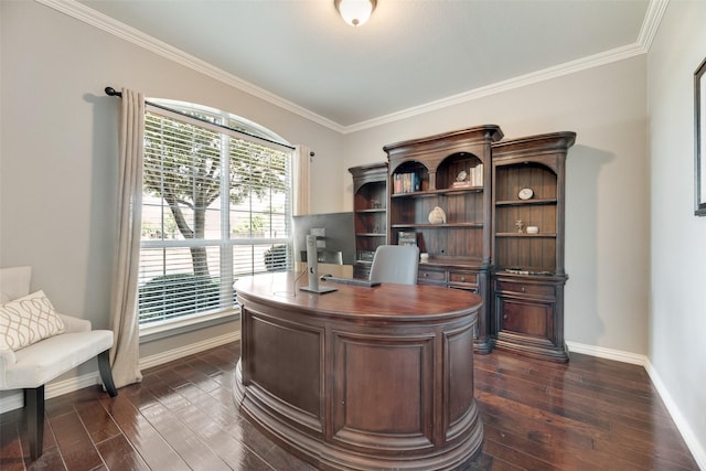12517 Peace River Dr, Frisco, TX 75035 - office space featuring dark wood-type flooring and crown molding