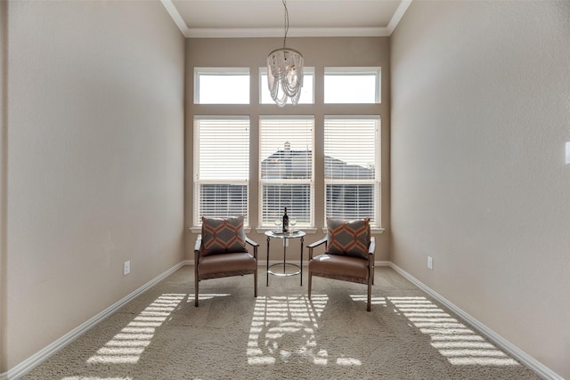 12517 Peace River Dr, Frisco, TX 75035 - sitting room featuring carpet and ornamental molding