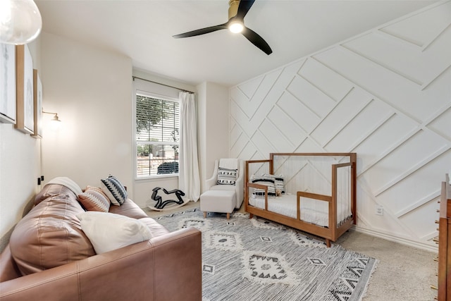 12517 Peace River Dr, Frisco, TX 75035 - carpeted living room with a ceiling fan