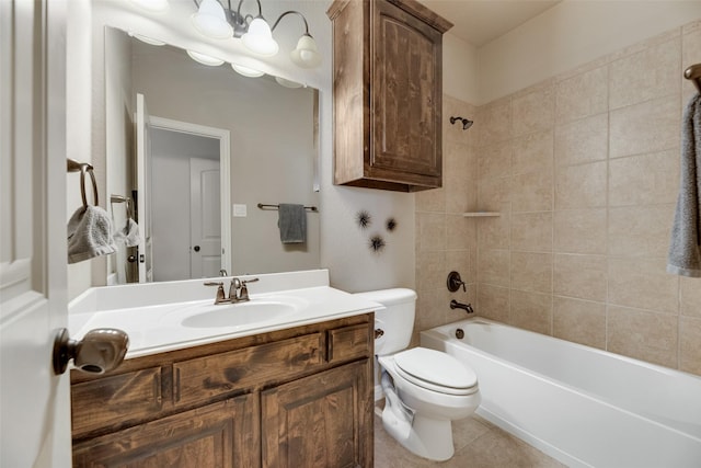 12517 Peace River Dr, Frisco, TX 75035 - bathroom with vanity, shower / washtub combination, and tile patterned flooring
