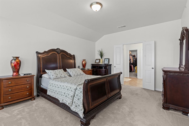 104 Knoll Ln, Decatur, TX 76234 - bedroom featuring light colored carpet and vaulted ceiling