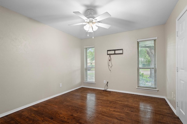 7422 Foxworth Dr, Dallas, TX 75248 - unfurnished room featuring healthy amount of natural light, wood finished floors, and ceiling fan