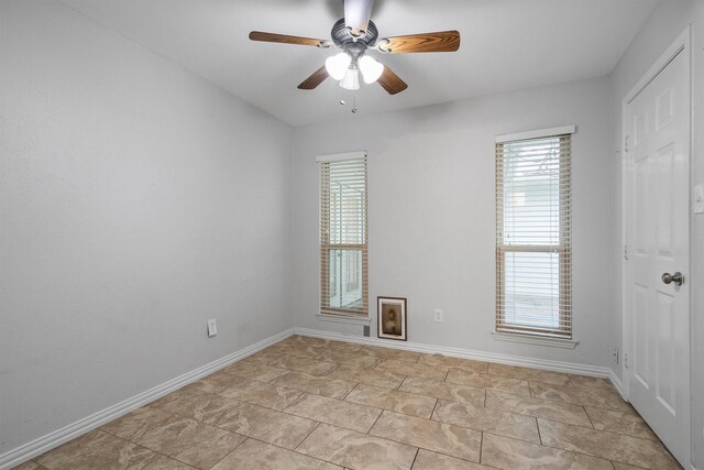 7422 Foxworth Dr, Dallas, TX 75248 - empty room featuring a ceiling fan and baseboards