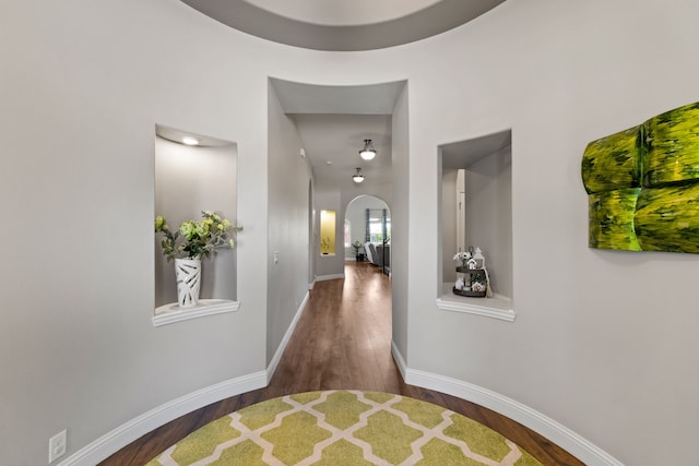405 Milford, Wylie, TX 75098 - corridor with wood finished floors and arched walkways