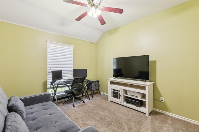 3718 Colonnade Grove Dr, Frisco, TX 75033 - office space with carpet, ceiling fan, and vaulted ceiling