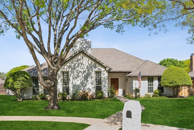 3505 Bentley Ct, Plano, TX 75093 - view of front of house featuring a front lawn and a shingled roof