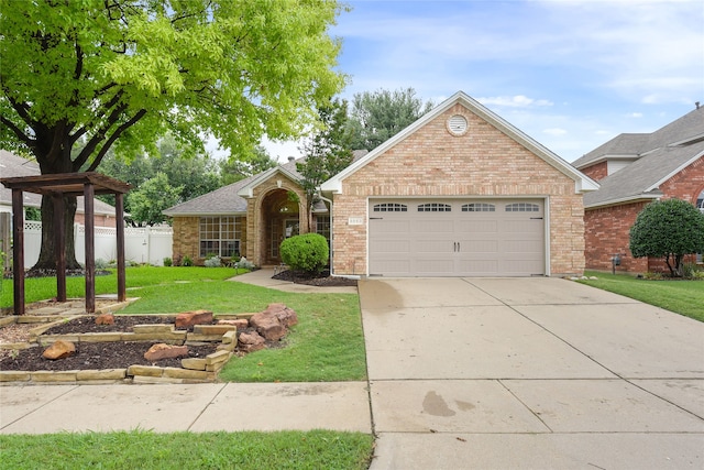 5853 Echo Bluff Dr, Haltom City, TX 76137 - view of front of home featuring brick siding, concrete driveway, and an attached garage