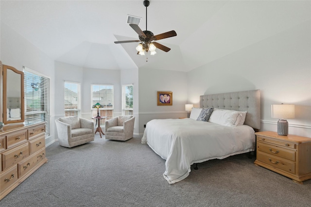 5413 Percy Priest St, Fort Worth, TX 76179 - bedroom with carpet floors, ceiling fan, and high vaulted ceiling