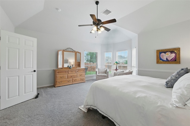 5413 Percy Priest St, Fort Worth, TX 76179 - carpeted bedroom featuring lofted ceiling and ceiling fan