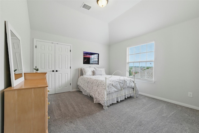 5413 Percy Priest St, Fort Worth, TX 76179 - bedroom featuring carpet, lofted ceiling, and a closet