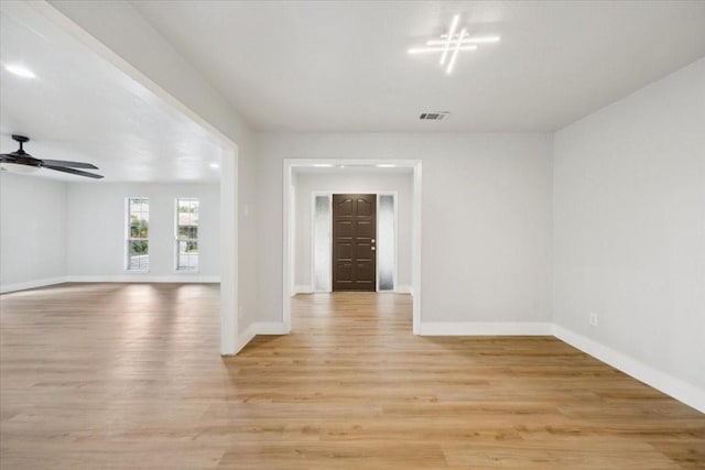 4132 Alava Dr, Fort Worth, TX 76133 - spare room featuring a ceiling fan and light wood finished floors