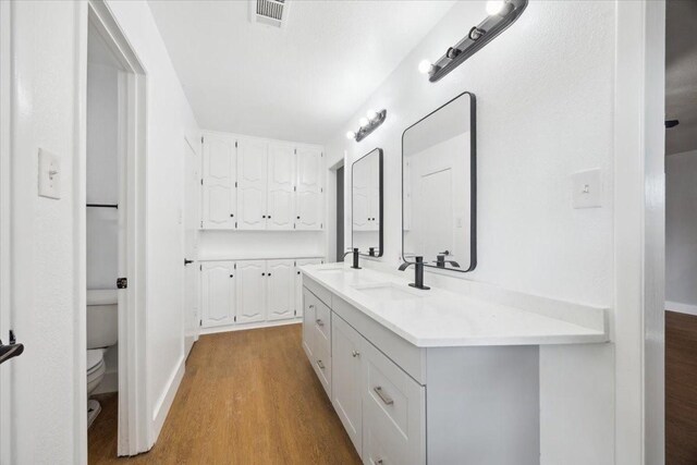4132 Alava Dr, Fort Worth, TX 76133 - full bathroom featuring wood finished floors and double vanity